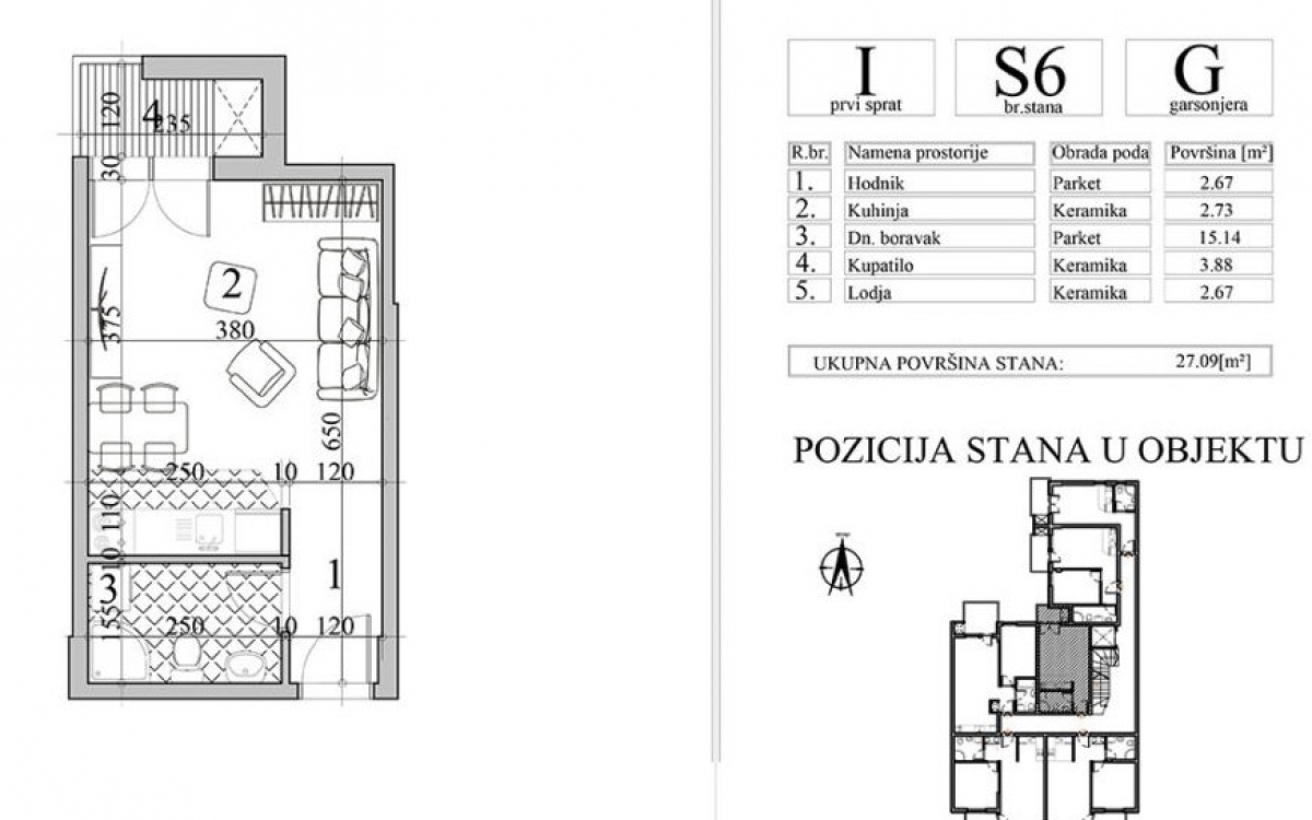 NOVI SAD - NOVA DETELINARA - 27. 09 m2