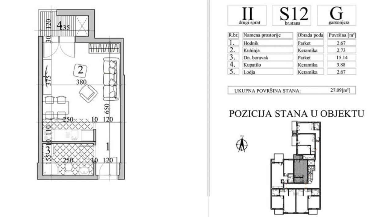 NOVI SAD - NOVA DETELINARA - 27. 09 m2