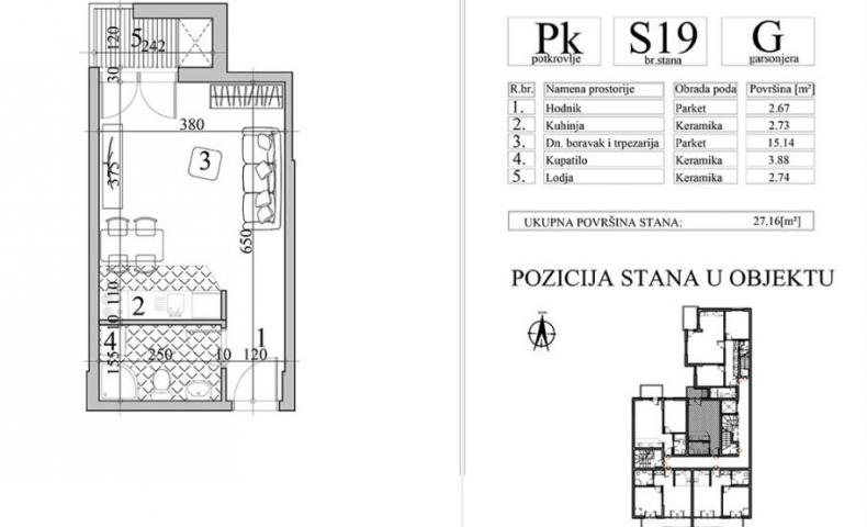 NOVI SAD - NOVA DETELINARA - 27. 16 m2