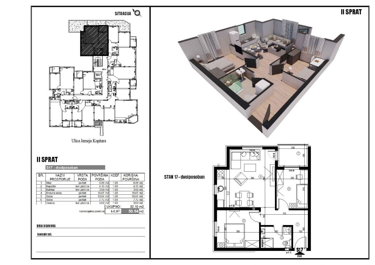 NOVI SAD - TELEP - 50. 54 m2