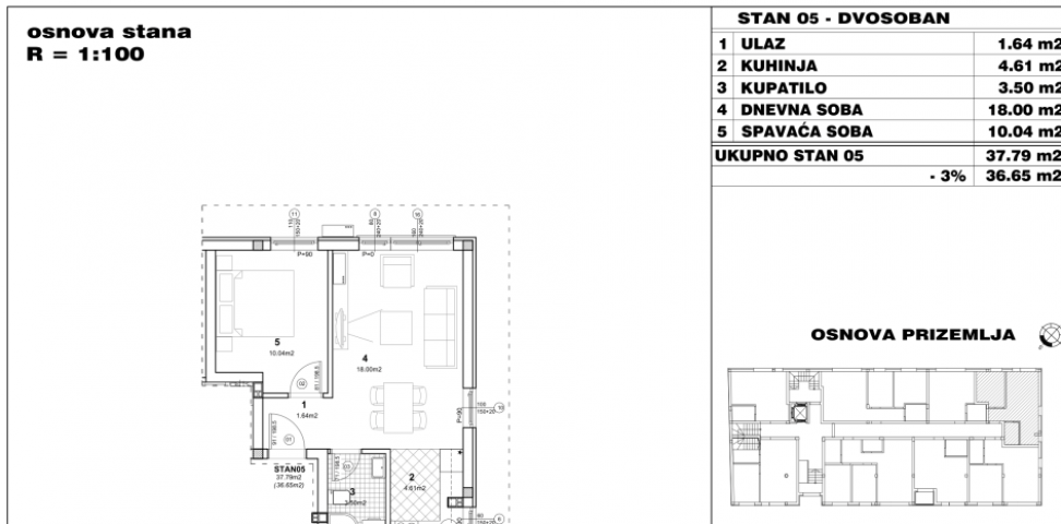 NOVI SAD - NOVO NASELJE - 36. 65 m2