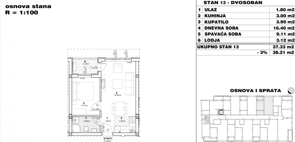 NOVI SAD - NOVO NASELJE - 36. 21 m2