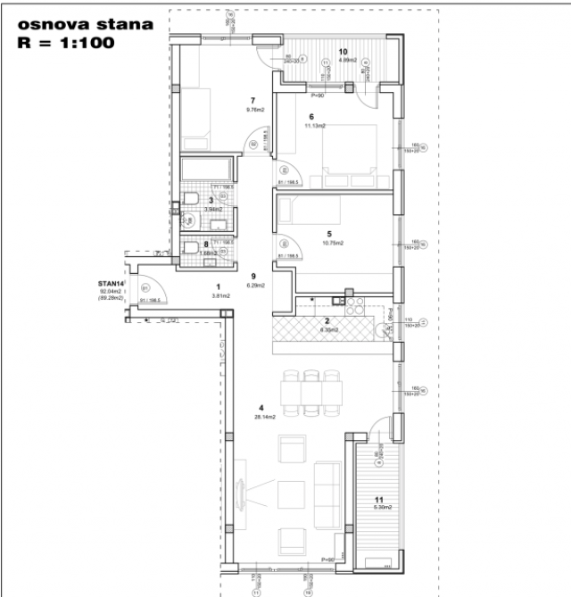 NOVI SAD - NOVO NASELJE - 89. 28 m2