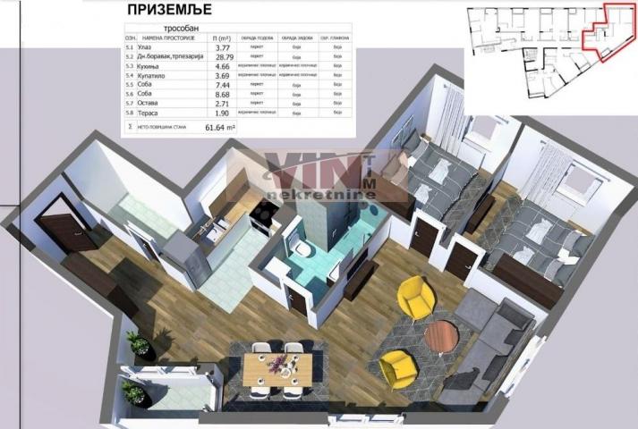 ZVEZDARA MIRIJEVO 62m2 , 107870e