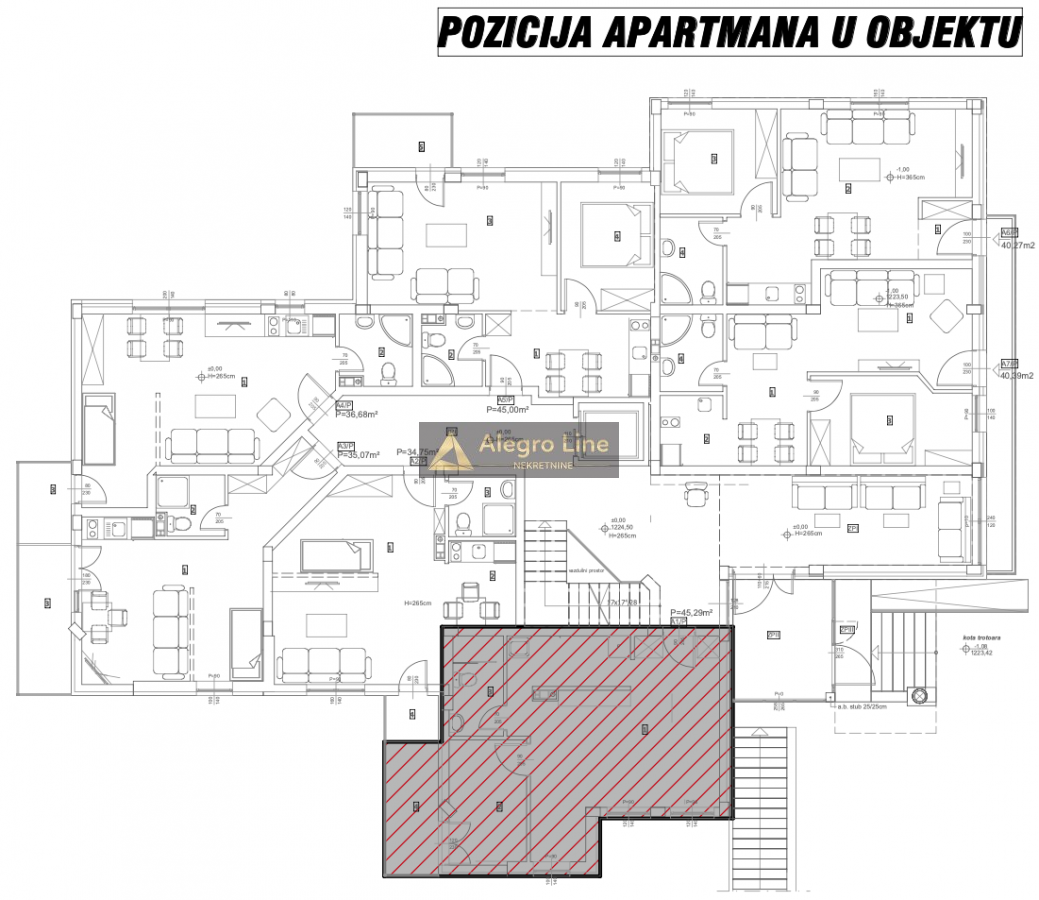 Ekskluzivna prodaja stana u apartmanskom kompleksu Novi Kopaonik, zgrada Aurora 45. 29 PR A1