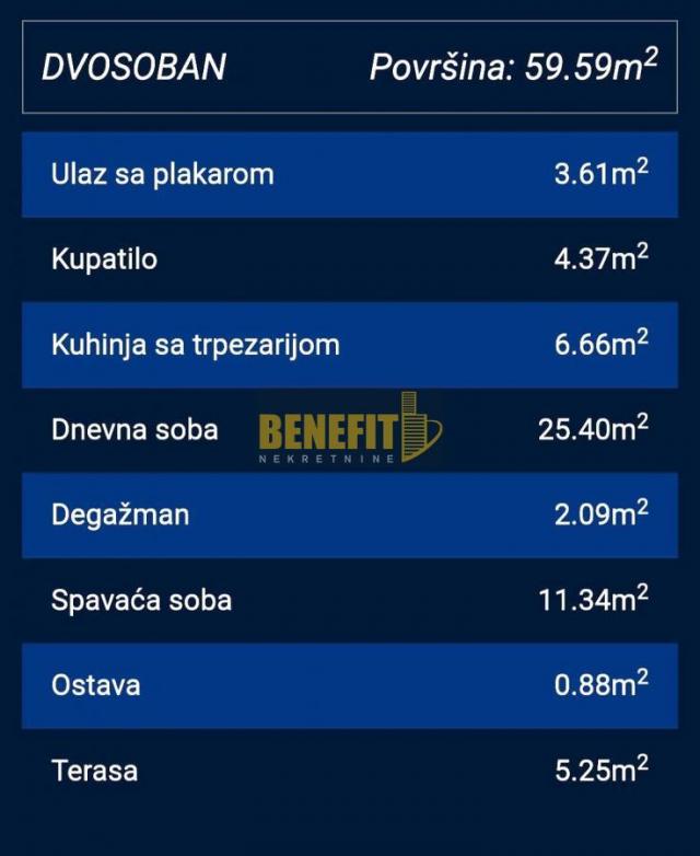 Odličan 2. 0 stan od 59, 59m2, Corner Park