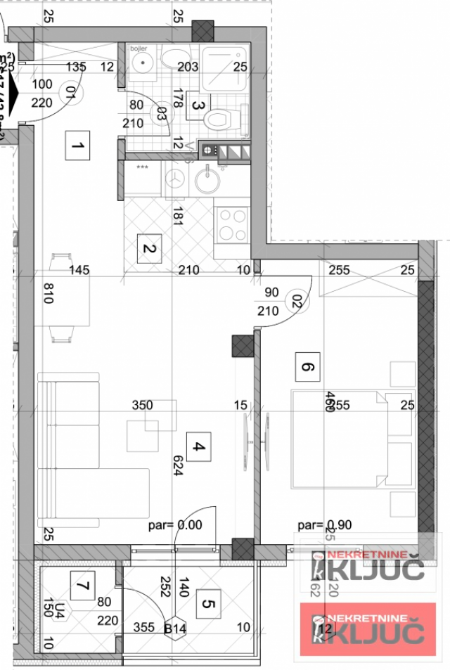 TELEP, 43m2, Dvosoban sa pdv