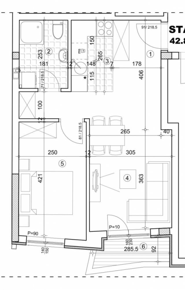 SOCIJALNO, 43 m2, 160800€