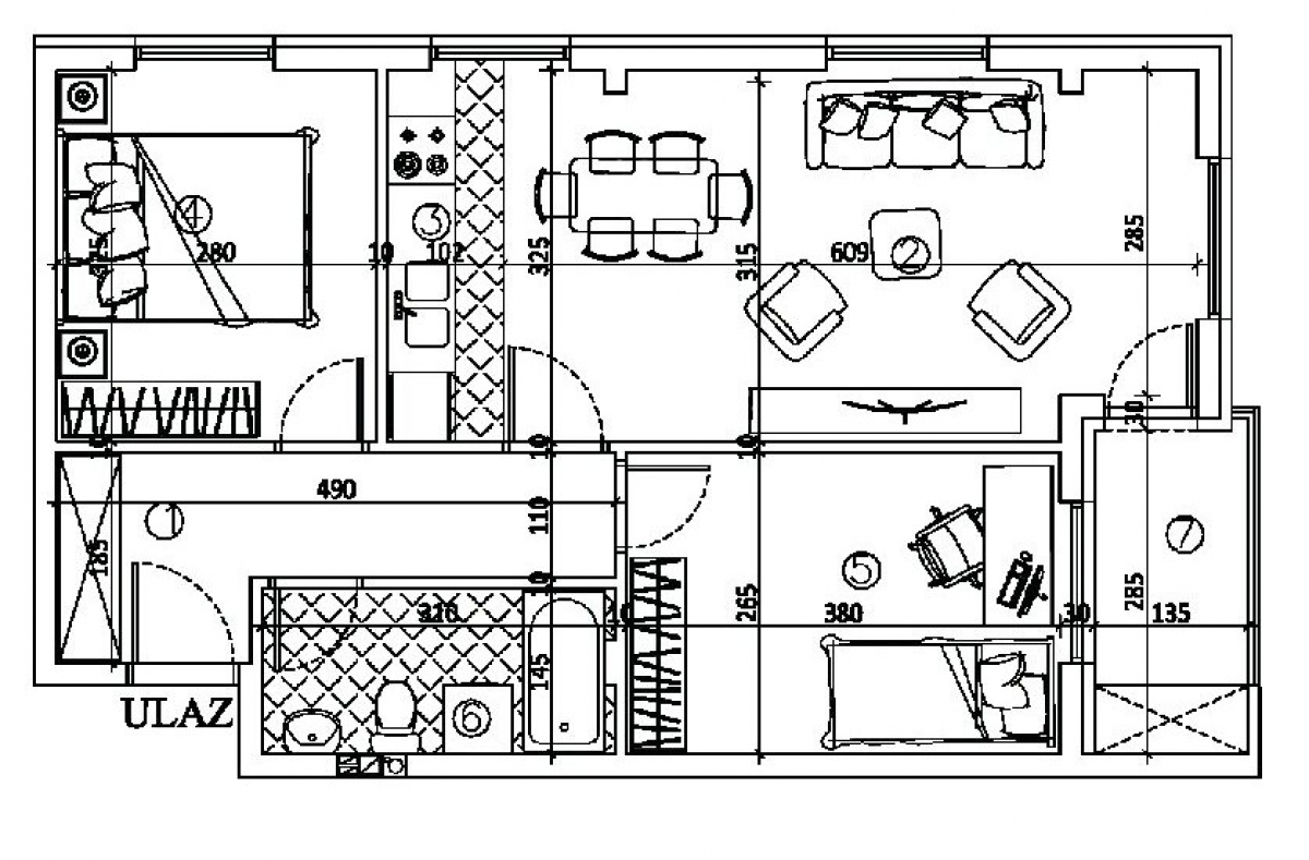 DETELINARA, 58 m2, Trosoban sa pdv