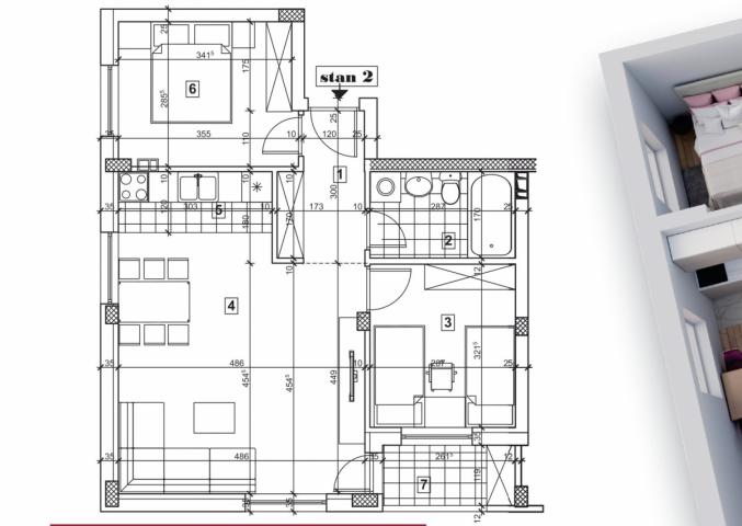 NOVO NASELJE, 57 m2, 118060€ SA PDV, NOV, ODMAH USELJIV