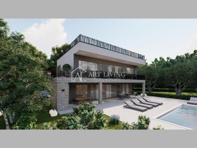 Poreč, eine luxuriöse Villa mit außergewöhnlichem Design, 300 m vom Meer entfernt