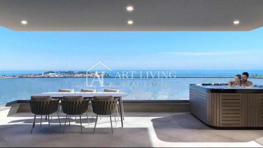 Poreč-surroundings, two-story apartment in a new building with a roof terrace, 3 km from the sea