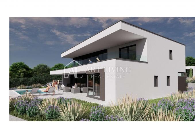 Umag-surroundings, Attractive building plot 927 m2 with Project and sea view