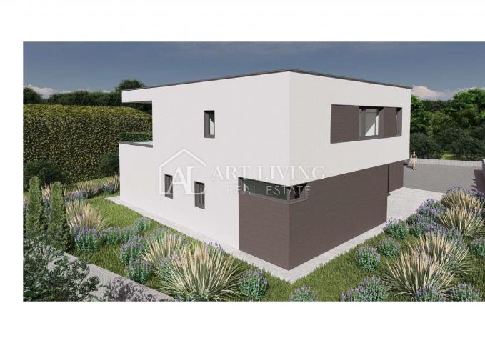 Umag-surroundings, Attractive building plot 927 m2 with Project and sea view