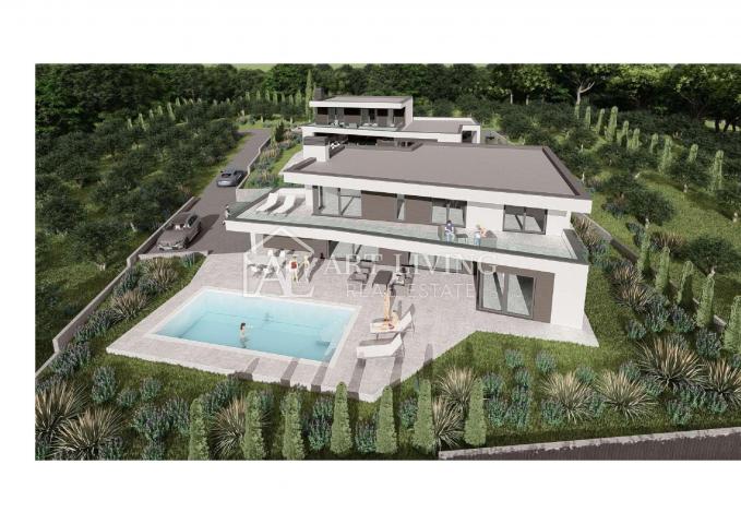 Umag-surroundings, Attractive building plot 927 m2 with Project and sea view