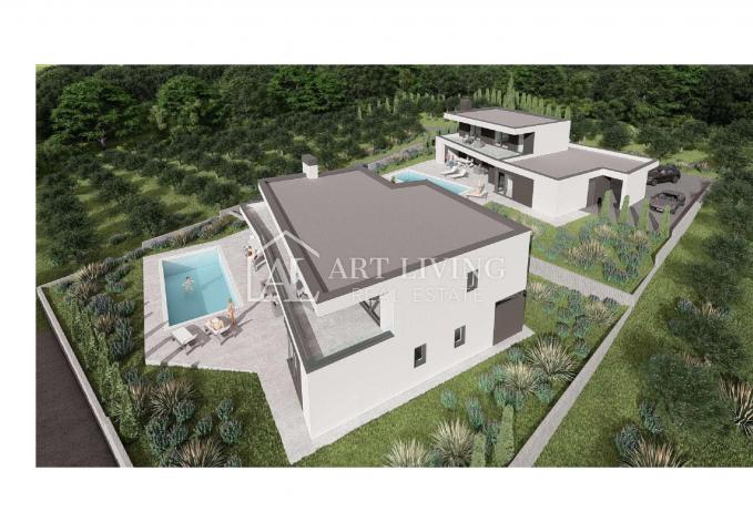 Umag-surroundings, Attractive building plot 927 m2 with Project and sea view