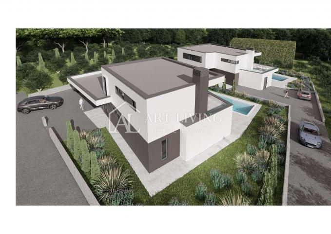 Umag-surroundings, Attractive building plot 927 m2 with Project and sea view