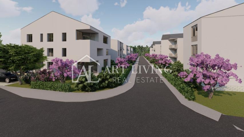 Umag-surroundings, New construction! Apartment on the ground floor with a garden 300 m from the sea