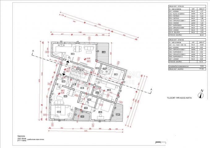 Umag, okolica - novogradnja, prostrani stan 80, 24 m2 na 300 m od mora