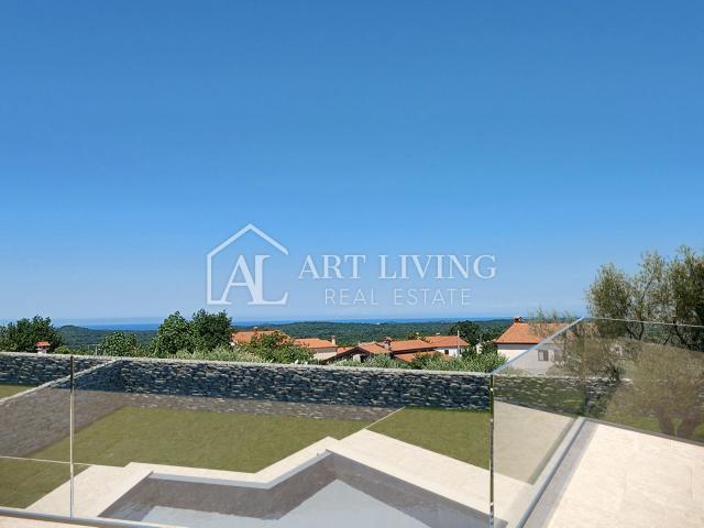 Poreč - surroundings, attractive villa with a panoramic view of the landscape and the sea