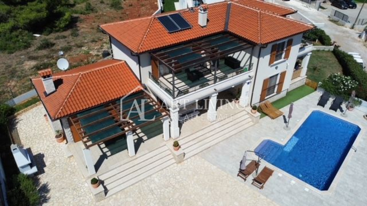 Pula - surroundings, Villa with pool and panoramic sea view