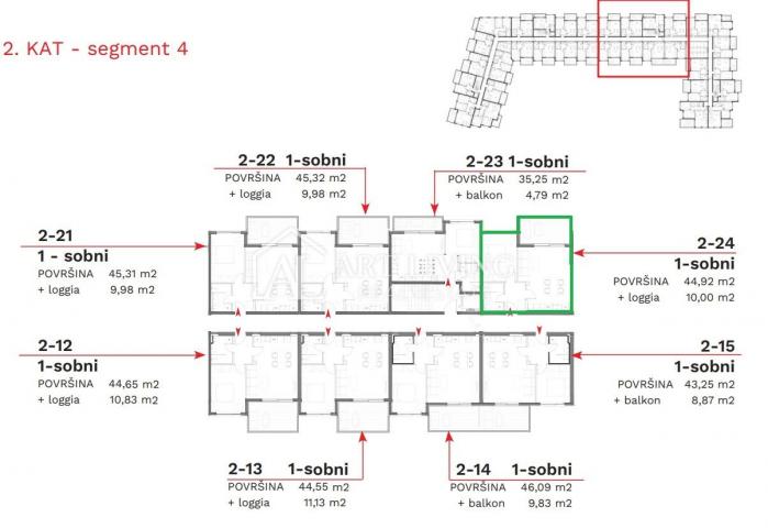 Istrien, Umag - moderne Einzimmerwohnung im zweiten Stock - TOP-Lage