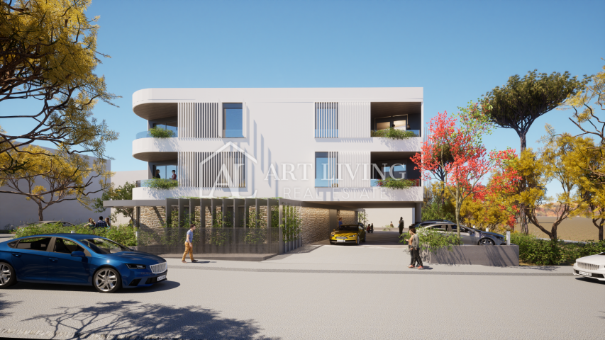 Istria, Umag, surroundings - modern two-room apartment in a new building with a sea view