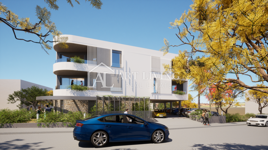 Istria, Umag, surroundings - luxurious three-bedroom apartment in a new building with a sea view