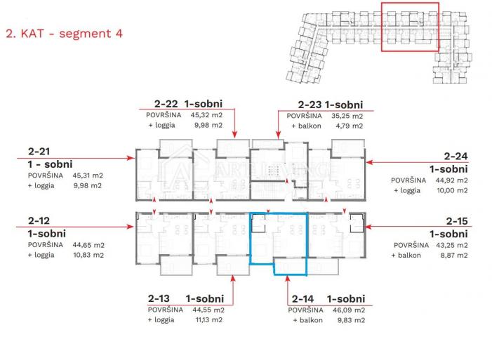 Istria, Umag - one-room apartment in a new building in a prime location