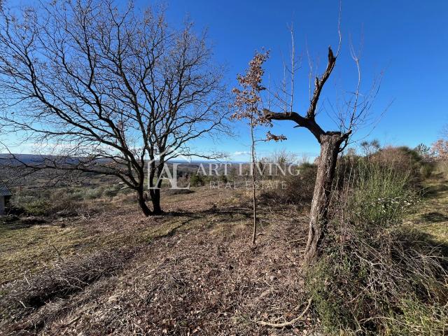 ISTRA, GROŽNJAN, okolica - prelijepo građevinsko zemljište s otvorenim panoramskim pogledom na more