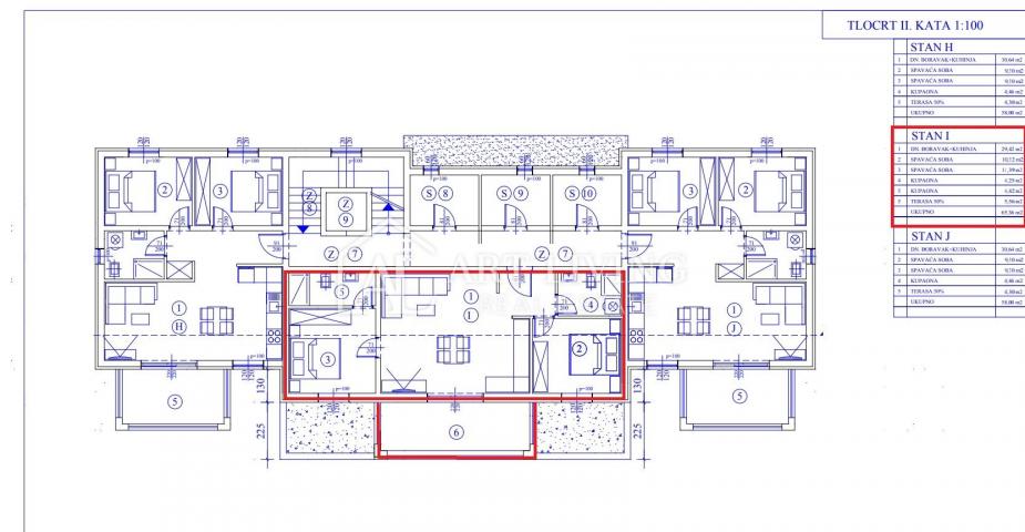 Istrien, Tar - moderne Zweizimmerwohnung in einem Neubau mit Meerblick