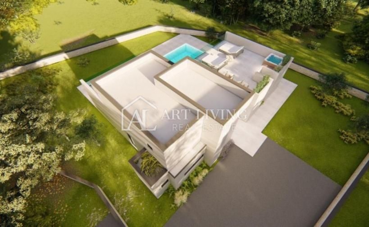 ISTRIEN, SVETVINČENAT, Umgebung - exklusive Villa mit Pool in der Rohbauphase mit einer Gartenfläche