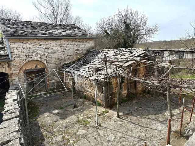 Istria, Grožnjan, surroundings - autochthonous Istrian stone house with 60,000 m2 of land