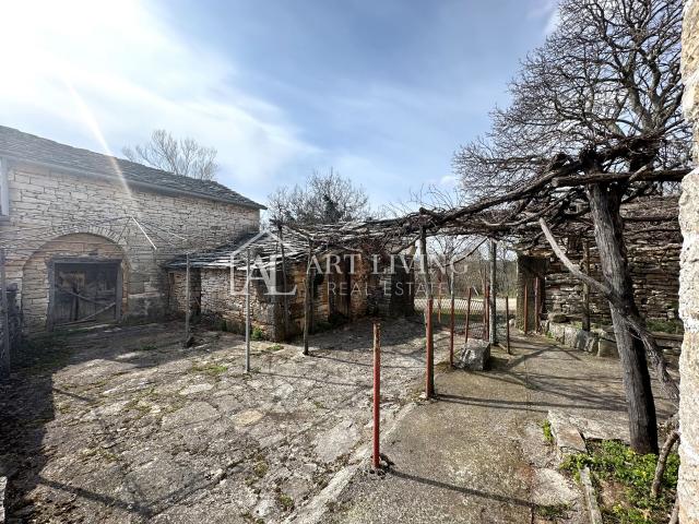 Istria, Grožnjan, surroundings - autochthonous Istrian stone house with 60,000 m2 of land