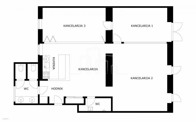 Poslovni prostor 102m2 u ulici Skenderija za najam