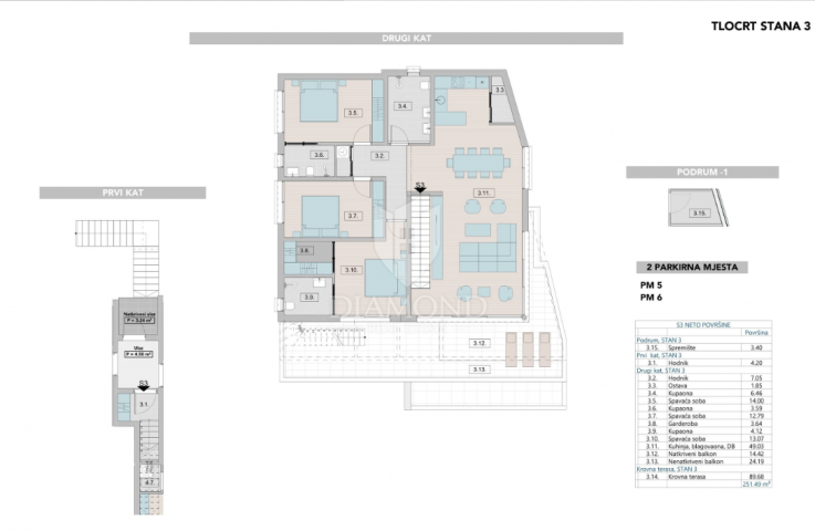 Krk, Insel Krk, Luxusapartment mit Swimmingpool in einem neuen Gebäude