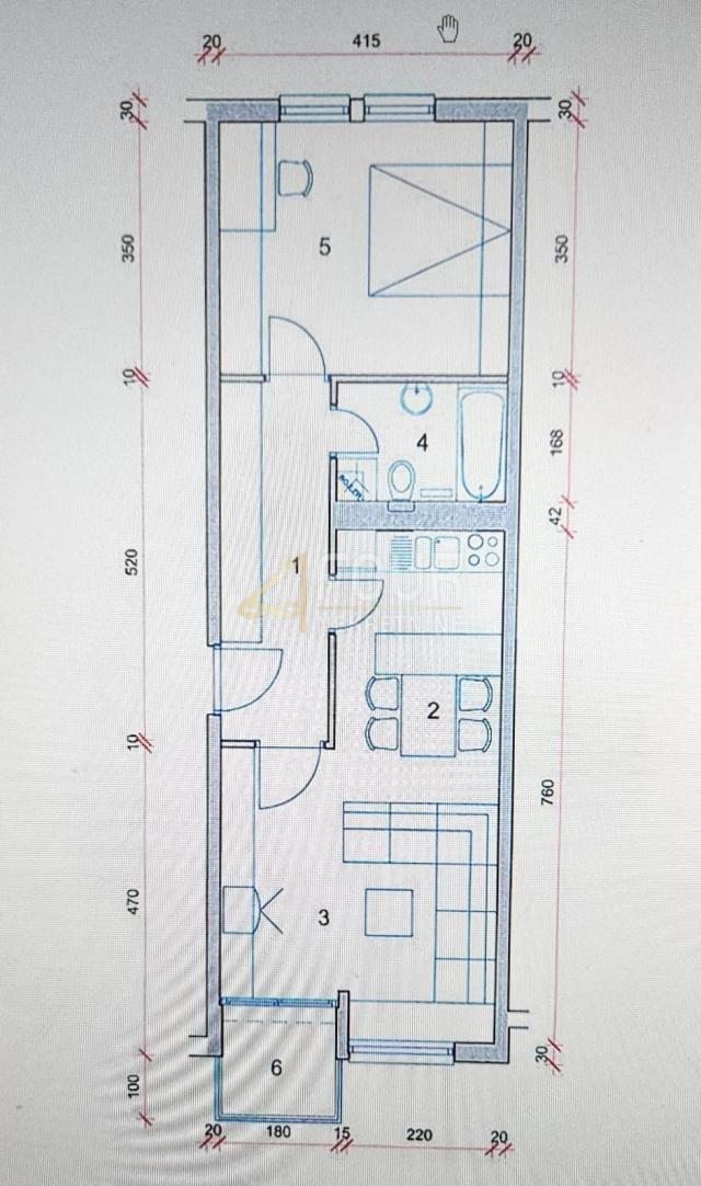 Rijeka, Donja Drenova, 54. 45m2, 1s+db, balkon