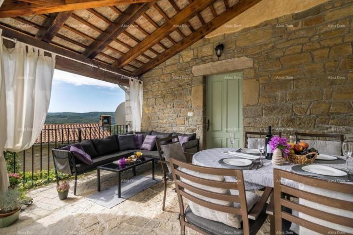 House Stone house with swimming pool and panoramic view.