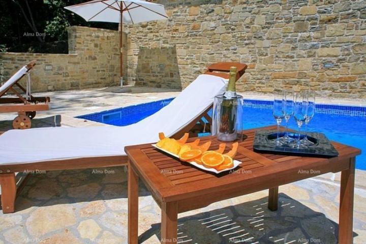 House Stone house with swimming pool and panoramic view.