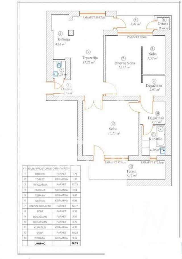 PRODAJA Stan 3. 0: NOVI SAD-Novi Sad-Centar, Trg republike, 85. 00m2, 216300e ID#6910