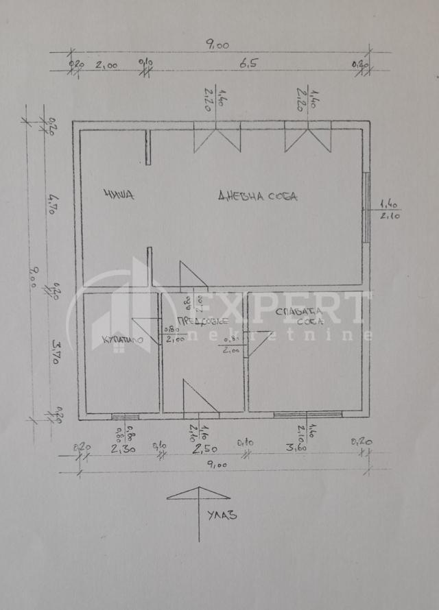 Započeta kuća  na  lepom  placu, Mramorsko brdo, 80 m2, plac 629 m2