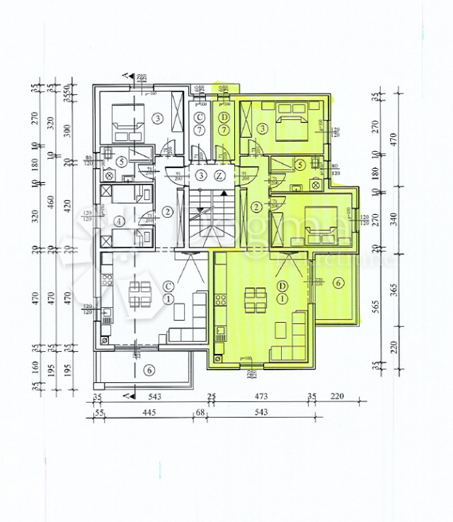 Zweizimmerwohnung im 1. Stock, Neubau, Umag