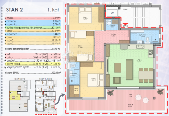 Wohnung Poluotok, Zadar, 122,05m2