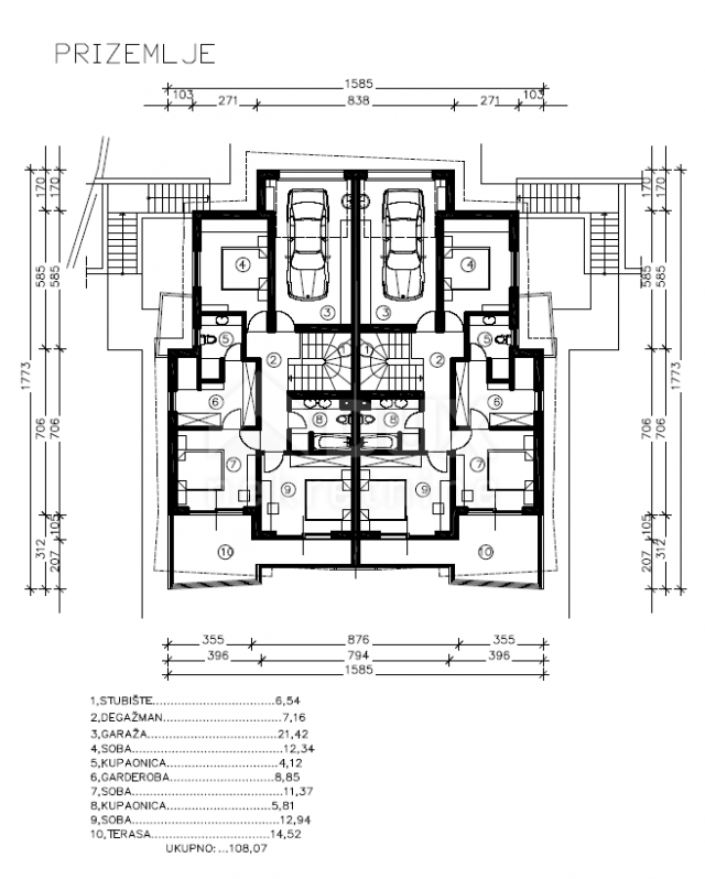 RIJEKA, KOSTRENA – exklusive Doppelhaus-Villa mit Infinity-Pool, Garage, Garten, Panoramablick auf d