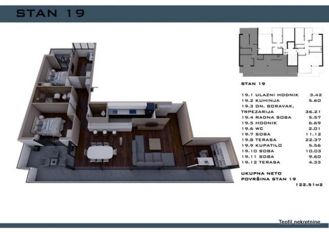 ZVEZDARA CVETKOVA PIJACA 120m2 , (2T) , 305000e