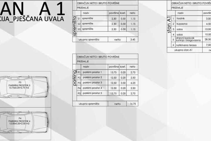 Pula, Pješčana Uvala - trosobni stan novogradnje u prizemlju s vrtom, NKP 60m2 - 450m od mora