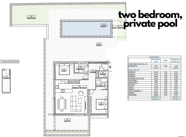 OPATIJA, ZENTRUM - Luxusapartment 144m2 mit privatem Pool in einem neuen Gebäude oberhalb des Zentru