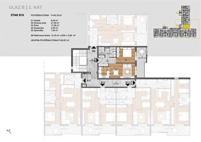 Wohnung Labin, 50,87m2