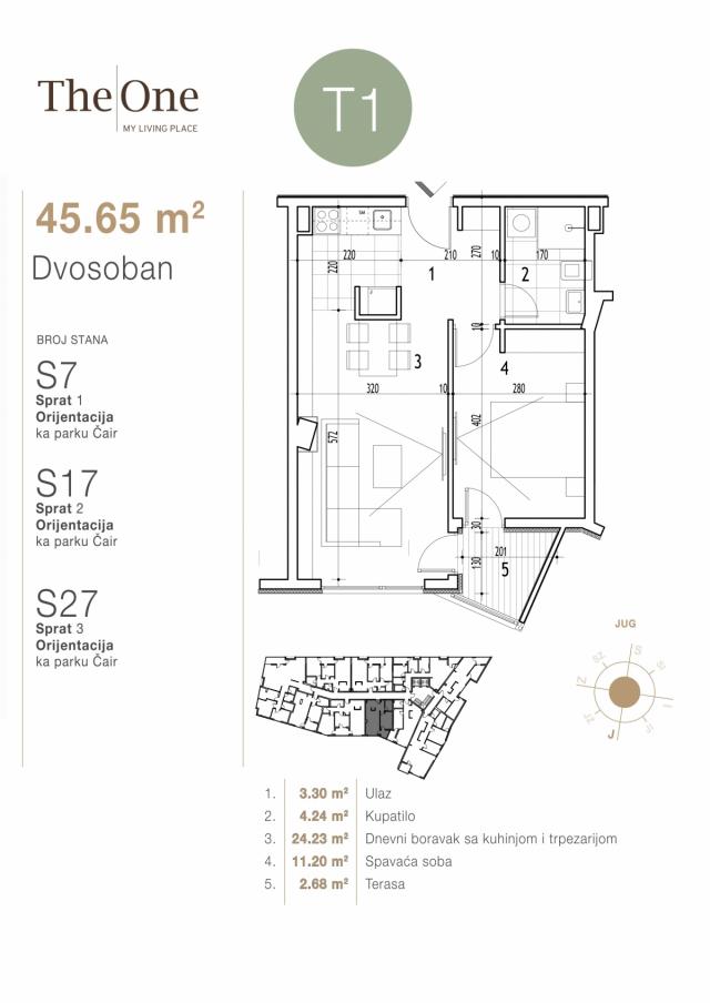 Dvosoban stan 45. 65m2 - Direktno od investitora!