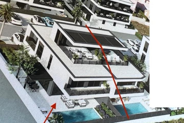 Istra, Medulin, roh bau - moderna  dvojna kuća  NKP 180 m2 u blizini mora 